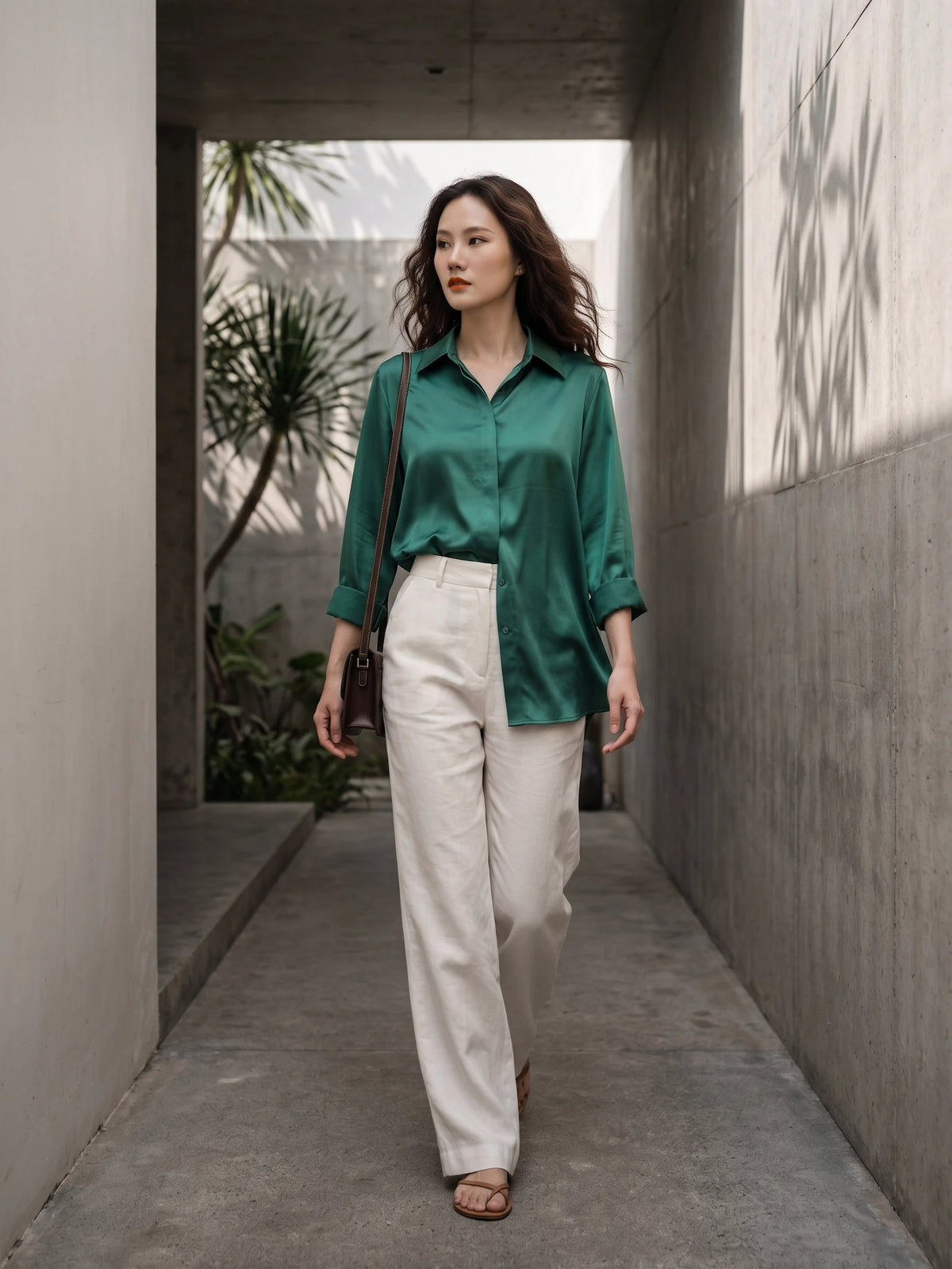 Áo sơ mi lụa tơ tằm Bảo Lộc thời trang Hity
