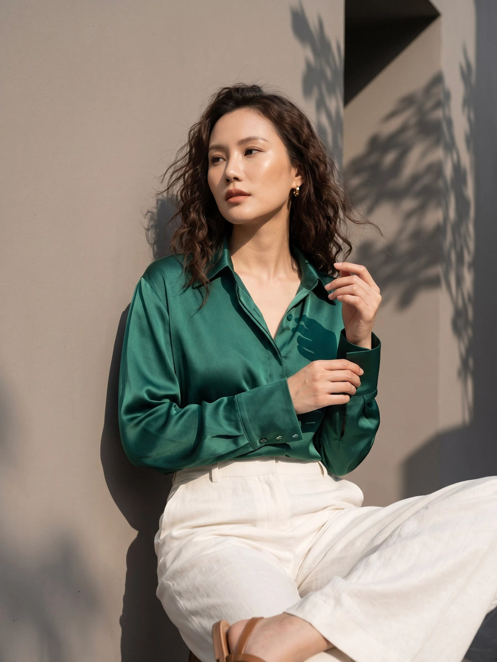 Áo sơ mi lụa tơ tằm Bảo Lộc thời trang Hity