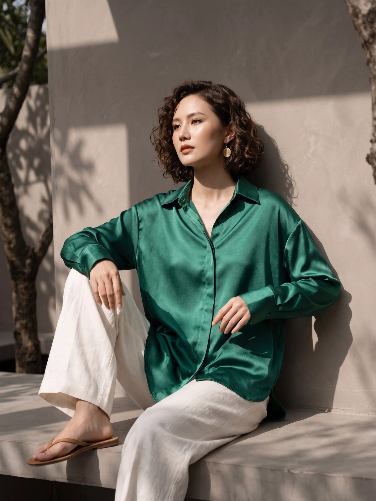 Áo sơ mi lụa tơ tằm Bảo Lộc thời trang Hity