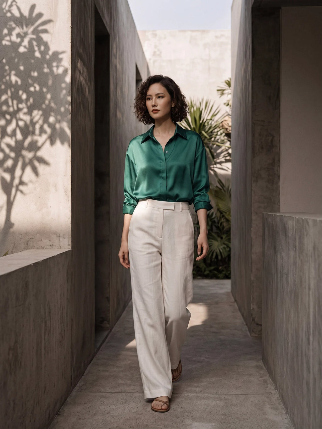 Áo sơ mi lụa tơ tằm Bảo Lộc thời trang Hity