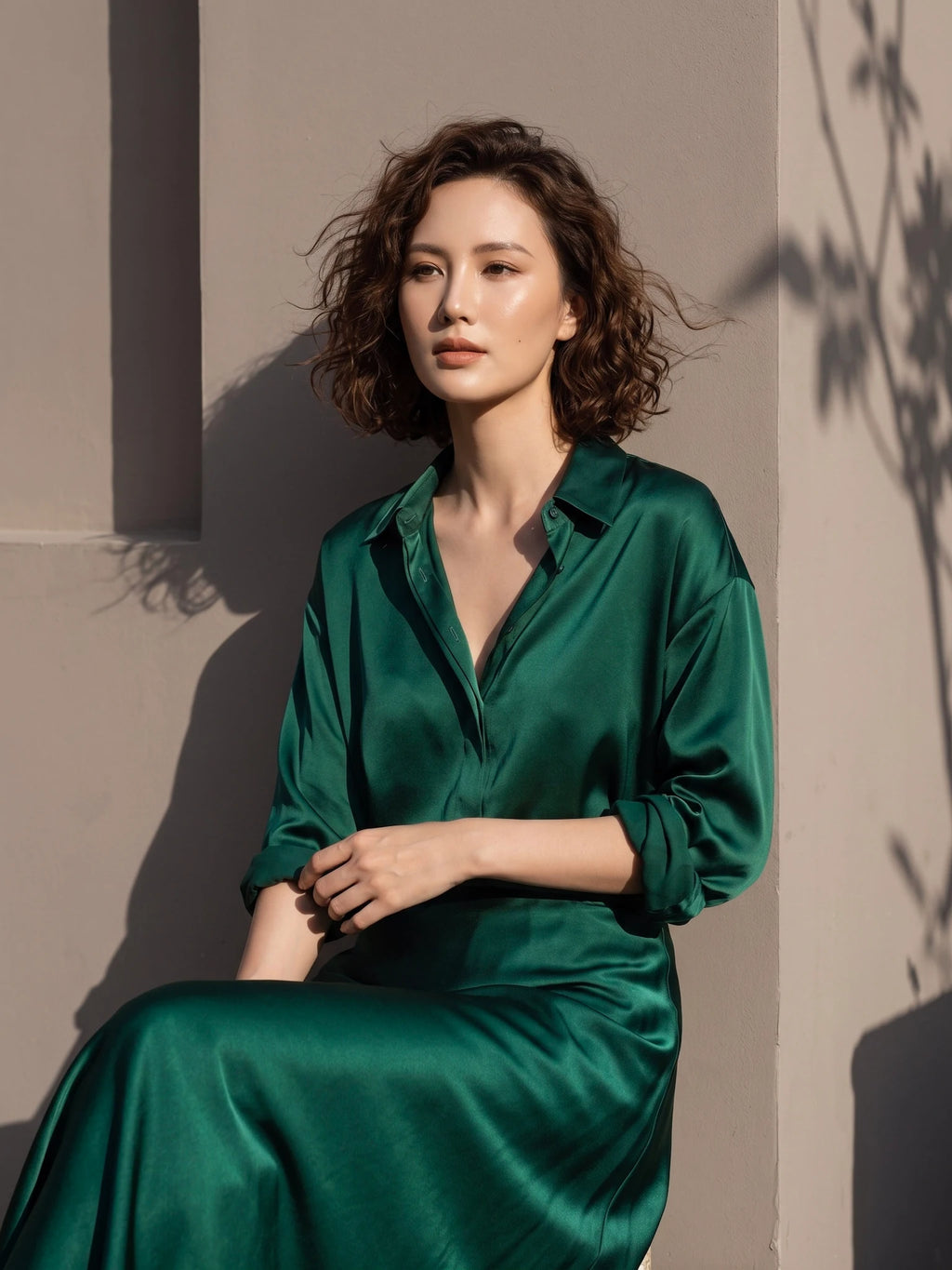 Áo sơ mi lụa tơ tằm Bảo Lộc thời trang Hity