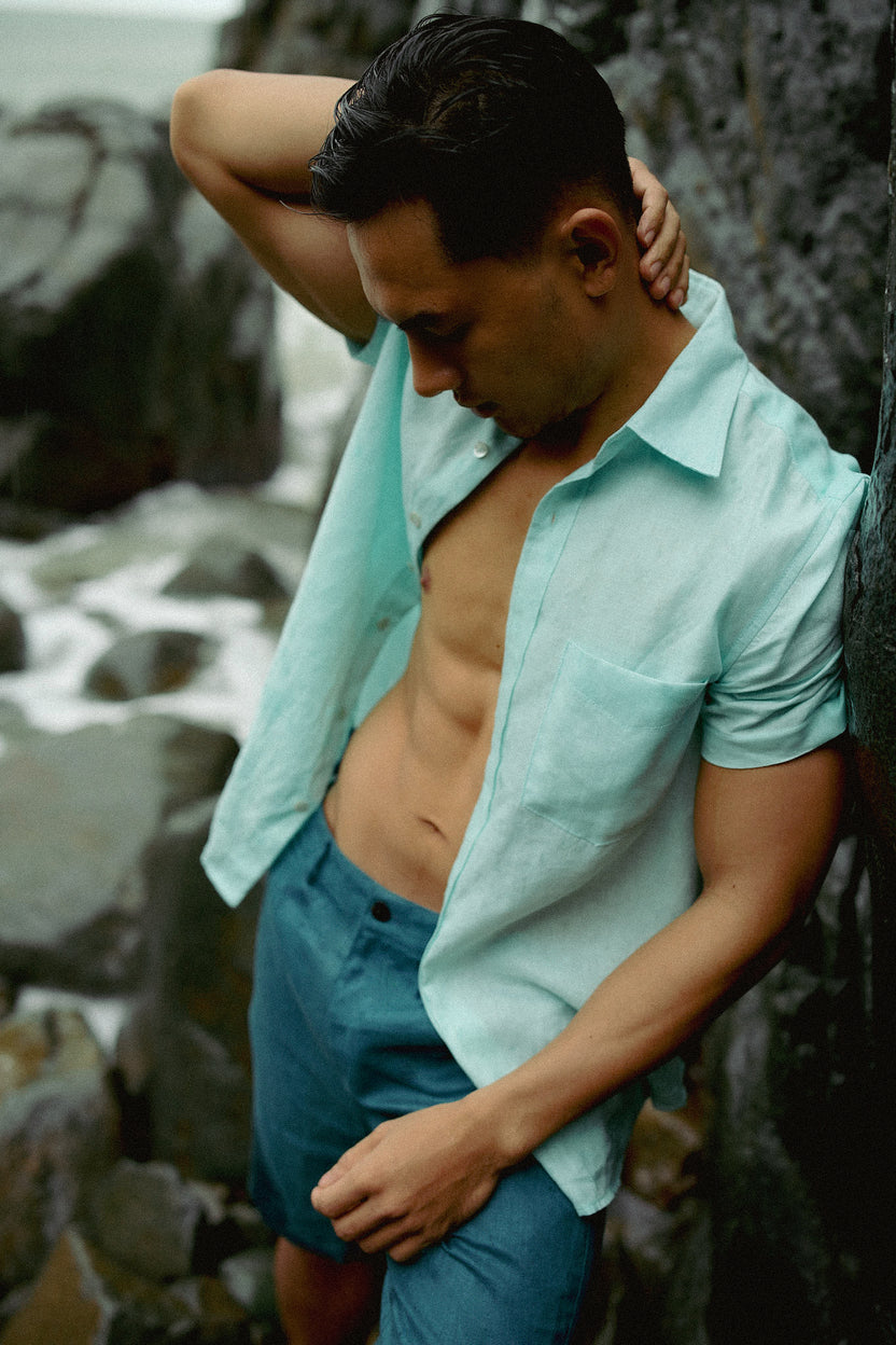 Áo sơ mi nam tay ngắn linen thời trang Hity