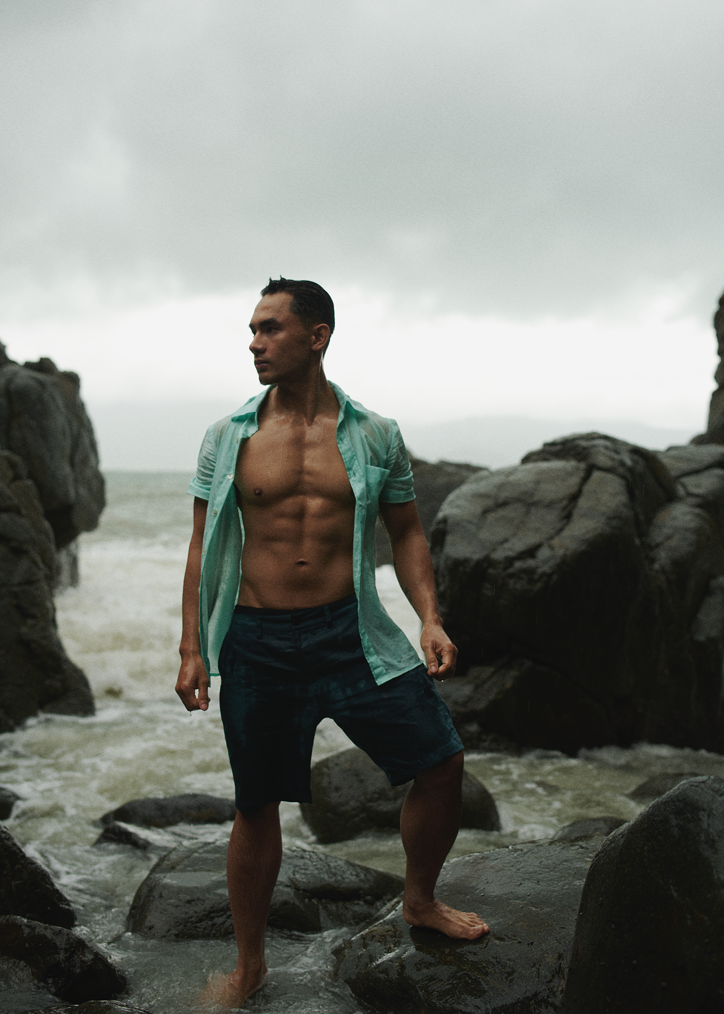 Áo sơ mi nam tay ngắn linen thời trang Hity