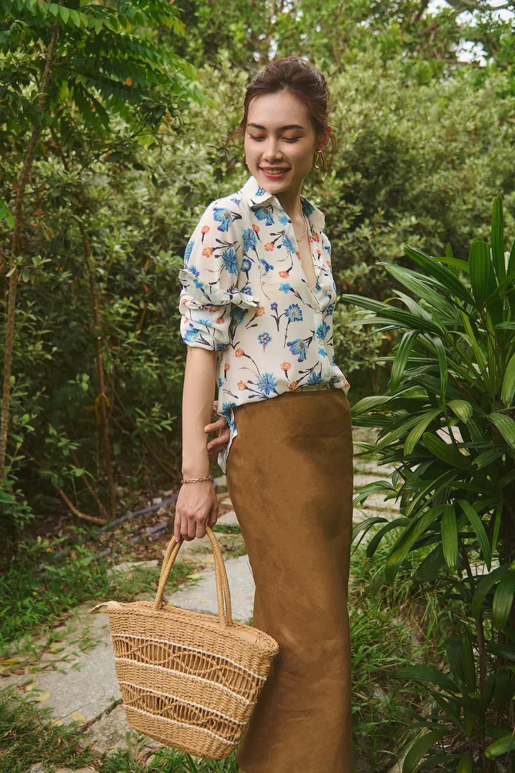 Áo sơ mi voan hoa thời trang Hity