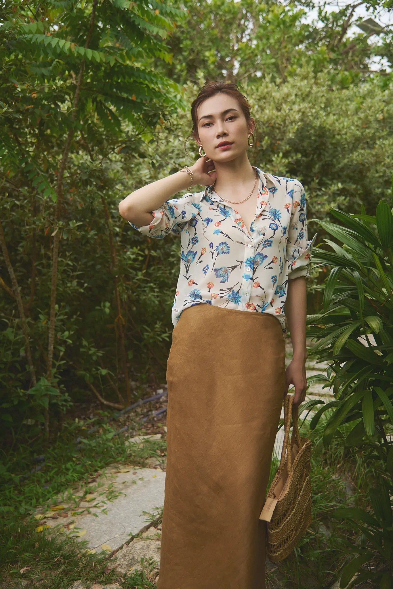 Áo sơ mi voan hoa thời trang Hity