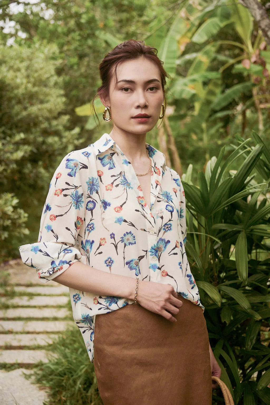 Áo sơ mi voan hoa thời trang Hity