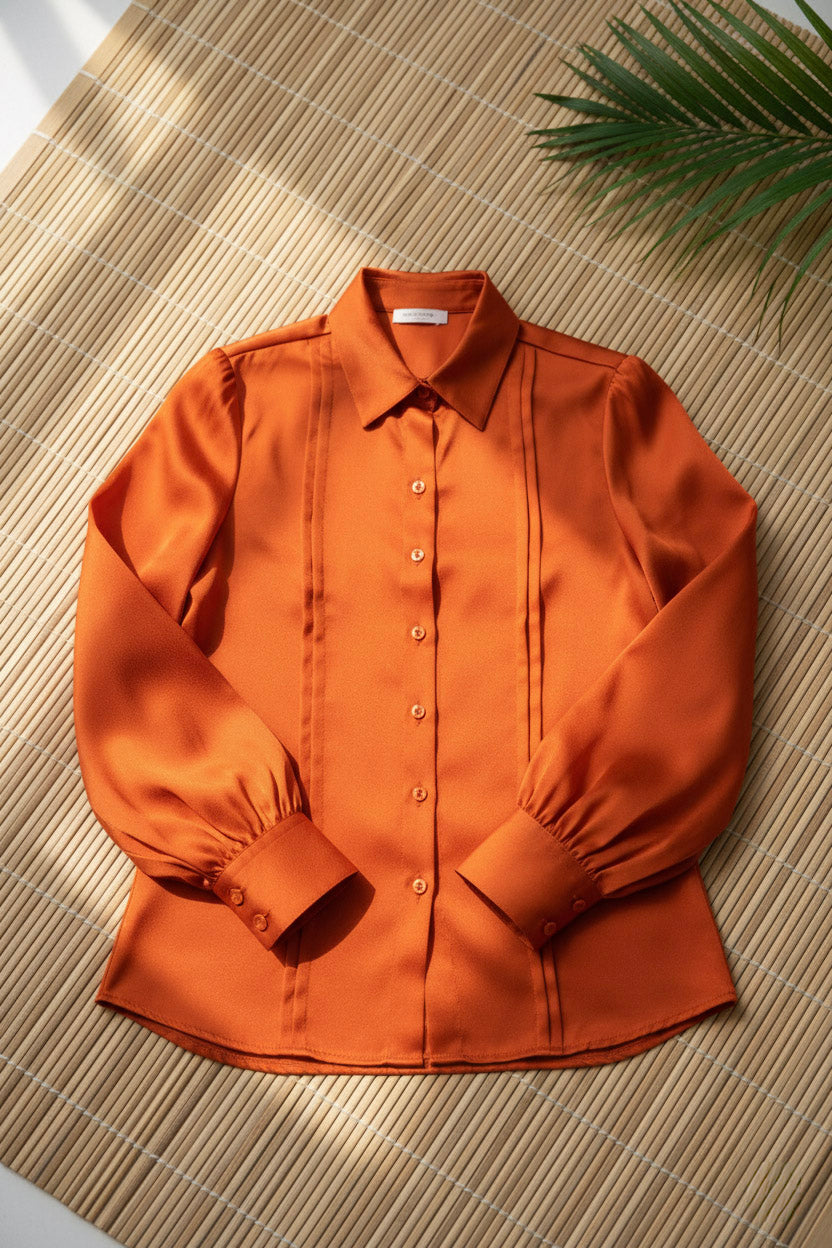 Áo sơ mi tay dài cam đất thời trang Hity