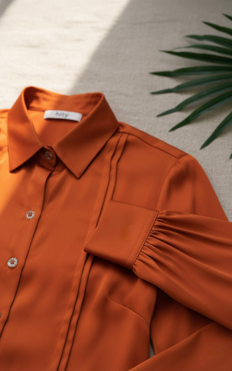 Áo sơ mi tay dài cam đất thời trang Hity