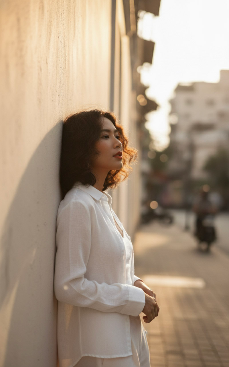 Áo sơ mi nữ tay dài linen trắng thời trang Hity