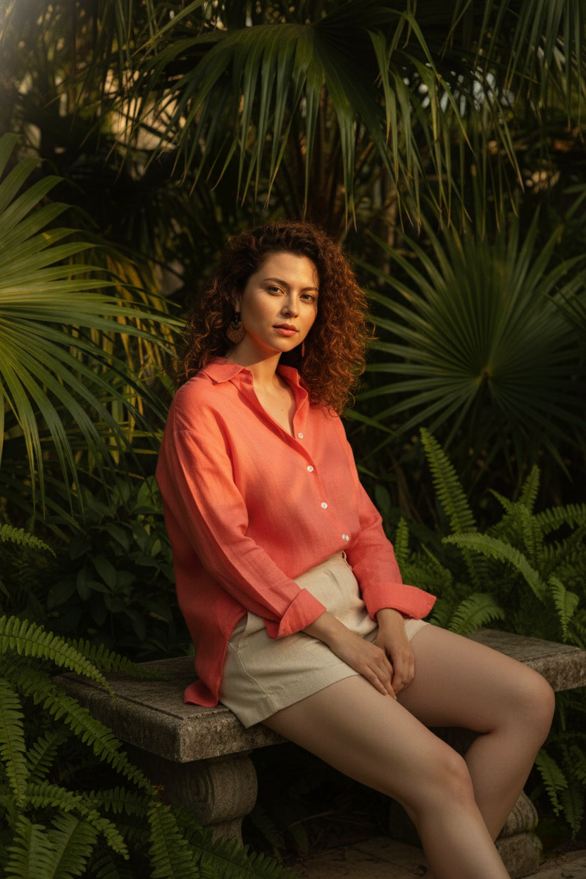 Áo sơ mi tay dài form rộng oversize linen thời trang Hity