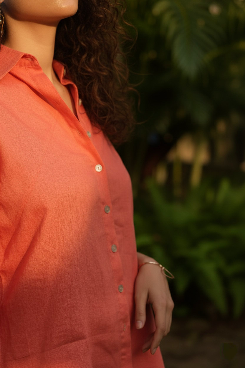 Áo sơ mi tay dài form rộng oversize linen thời trang Hity