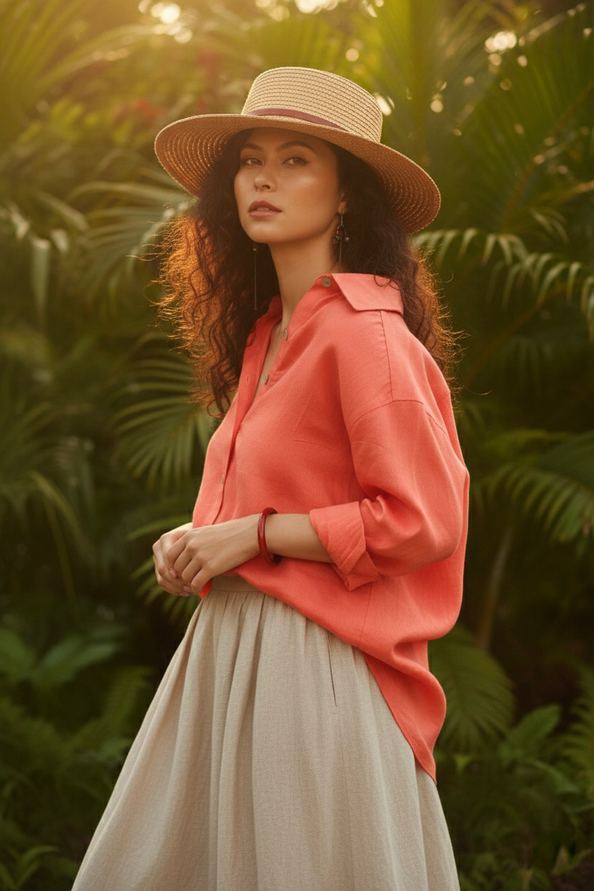 Áo sơ mi tay dài form rộng oversize linen thời trang Hity