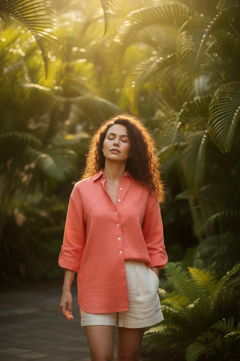 Áo sơ mi tay dài form rộng oversize linen thời trang Hity