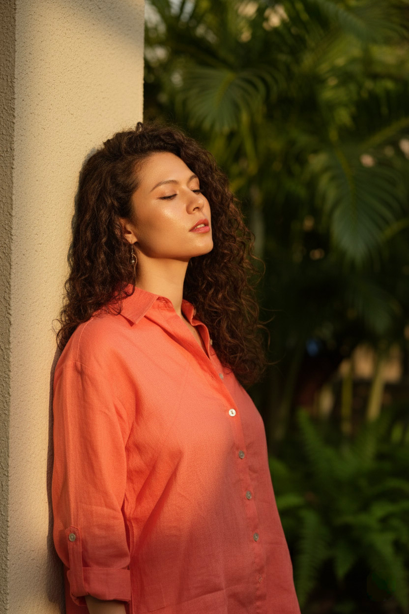 Áo sơ mi tay dài form rộng oversize linen thời trang Hity