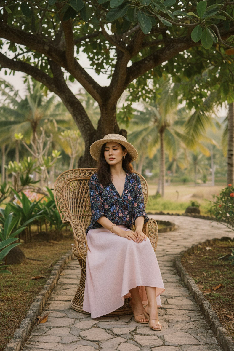 Áo sơ mi tay dài chiffon hoa thời trang Hity