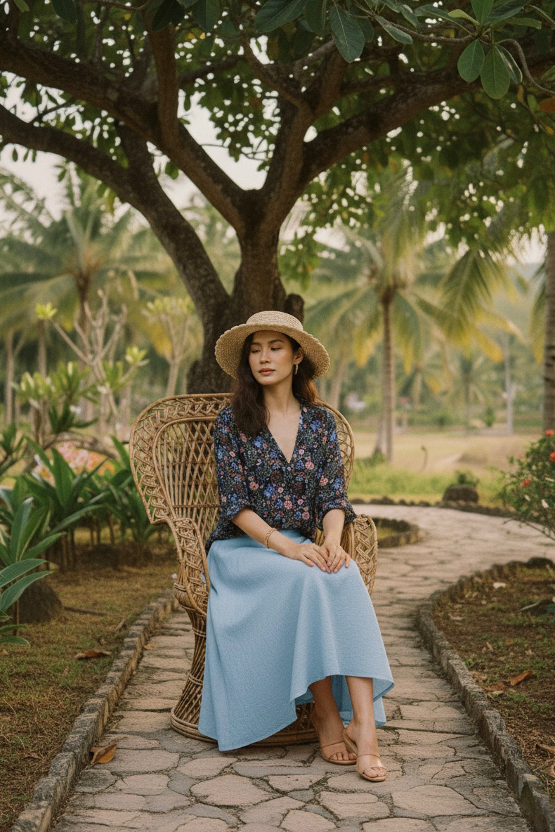 Áo sơ mi tay dài chiffon hoa thời trang Hity