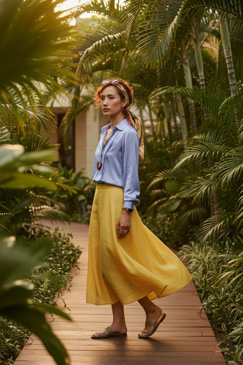 Áo sơ mi tay dài xanh nhạt thời trang Hity