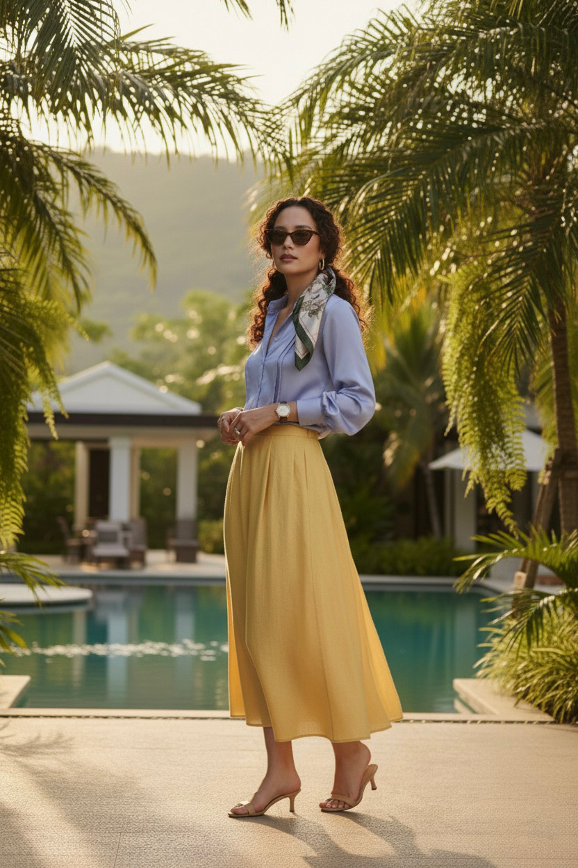 Áo sơ mi tay dài xanh nhạt thời trang Hity