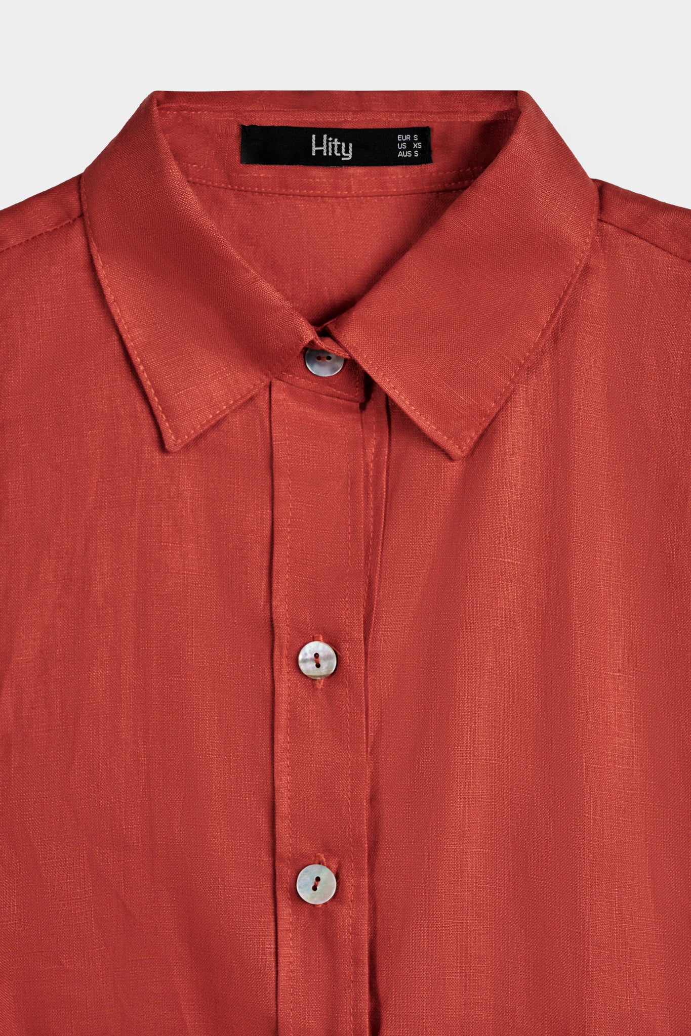 Áo sơ mi tay ngắn linen cam thời trang Hity