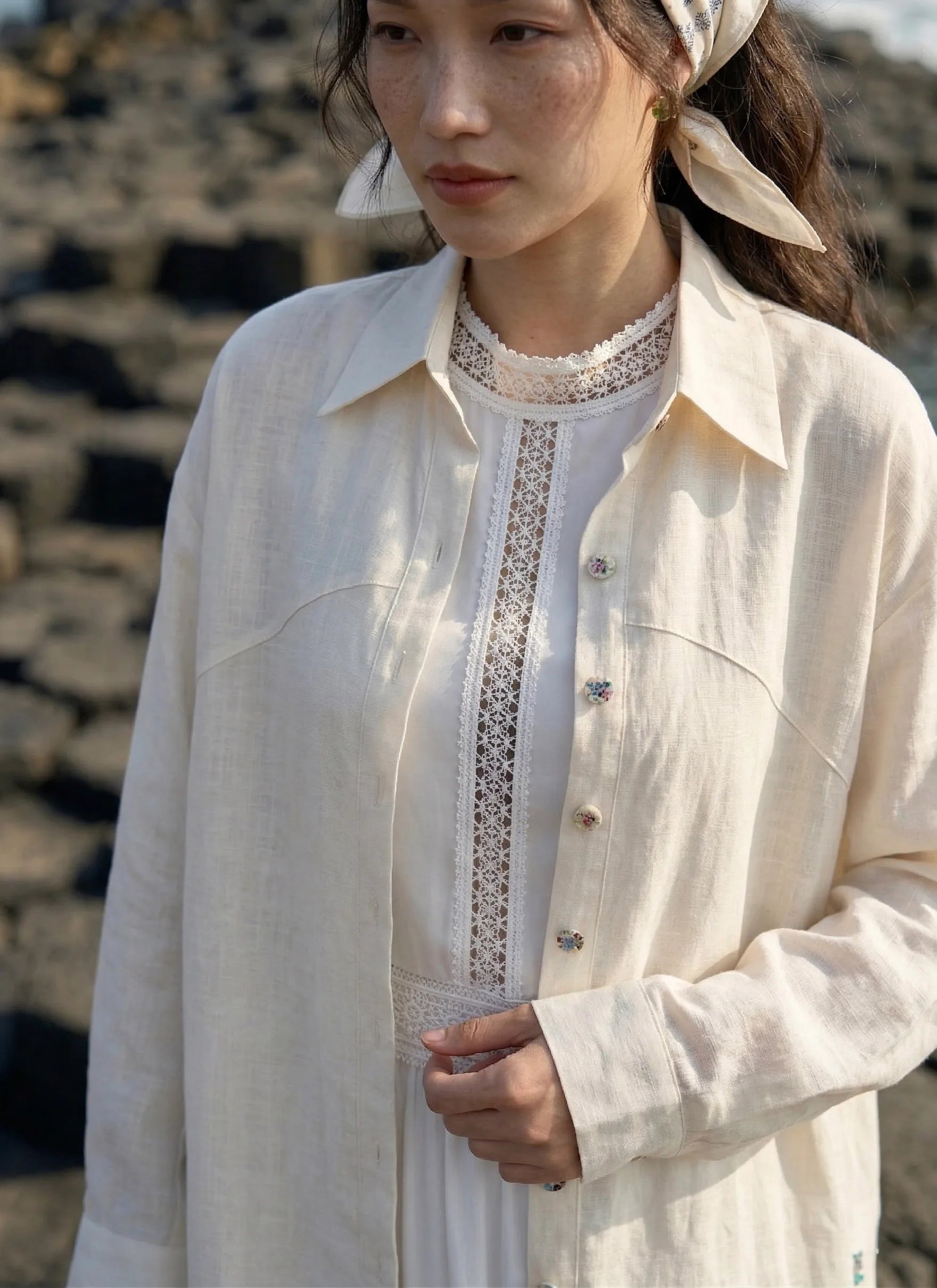 Áo sơ mi dáng rộng oversize linen thời trang Hity