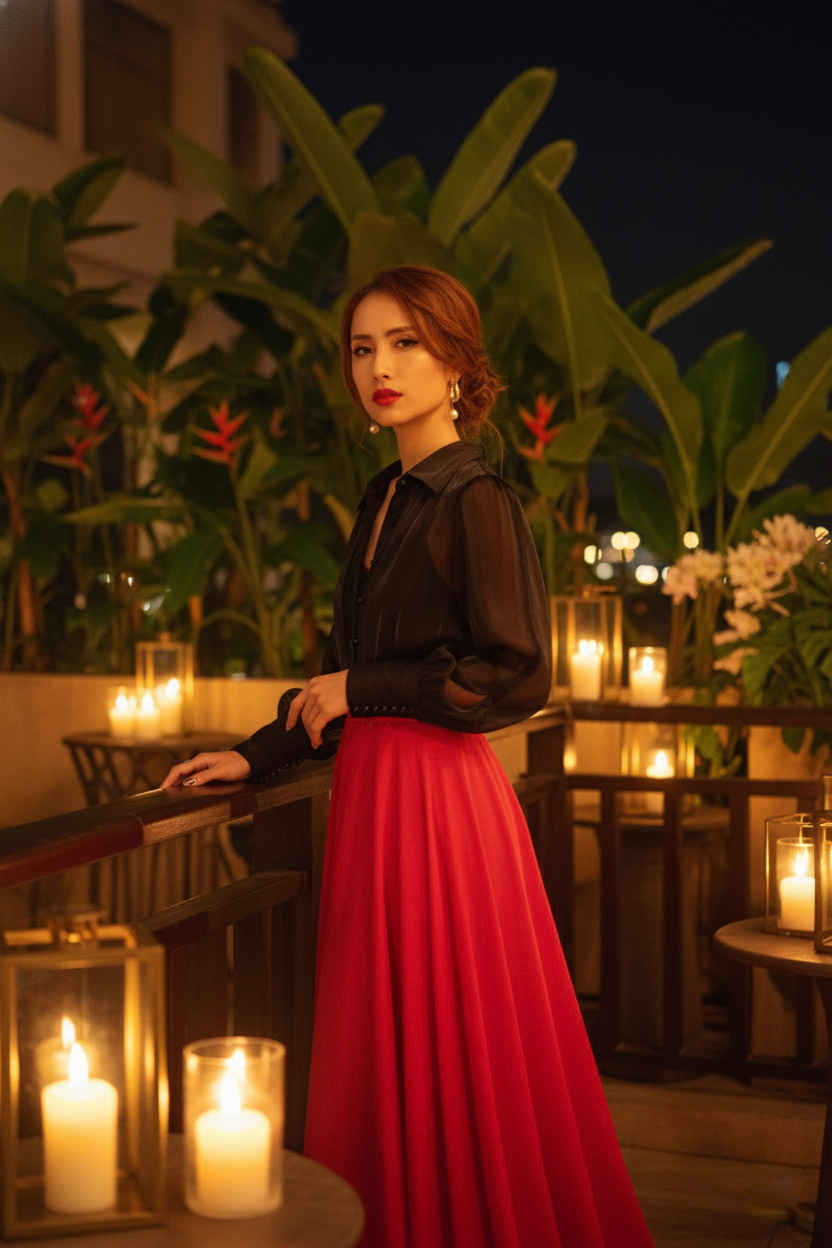 Áo sơ mi xuyên thấu organza sheer thời trang Hity