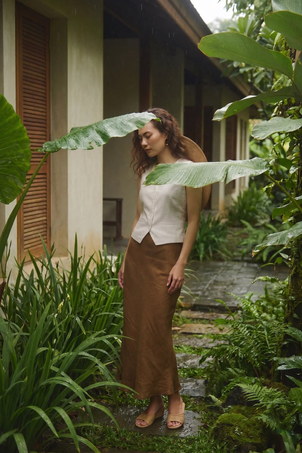 Áo vest ghile linen trắng thời trang Hity