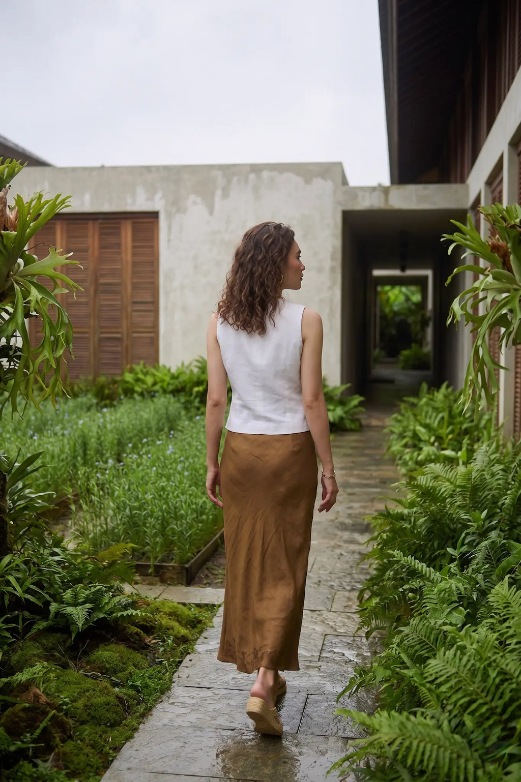 Áo vest ghile linen trắng thời trang Hity