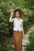 Áo vest ghile linen trắng thời trang Hity