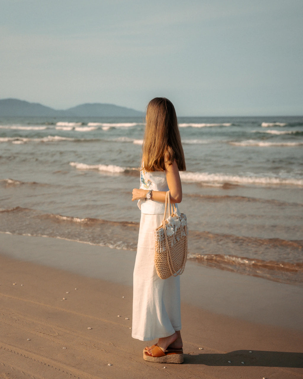 Hand-Embroidered Linen Vest
