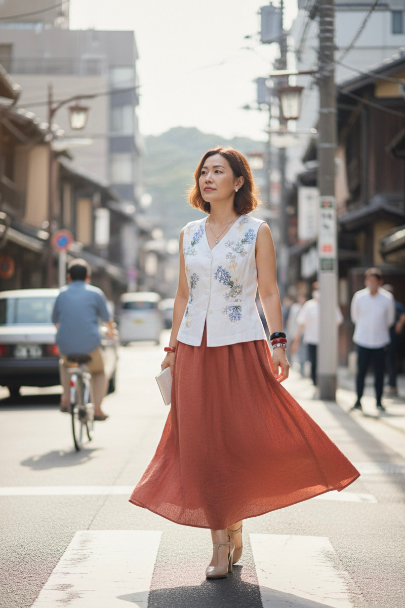 Áo vest linen thêu tay Mơ thời trang Hity