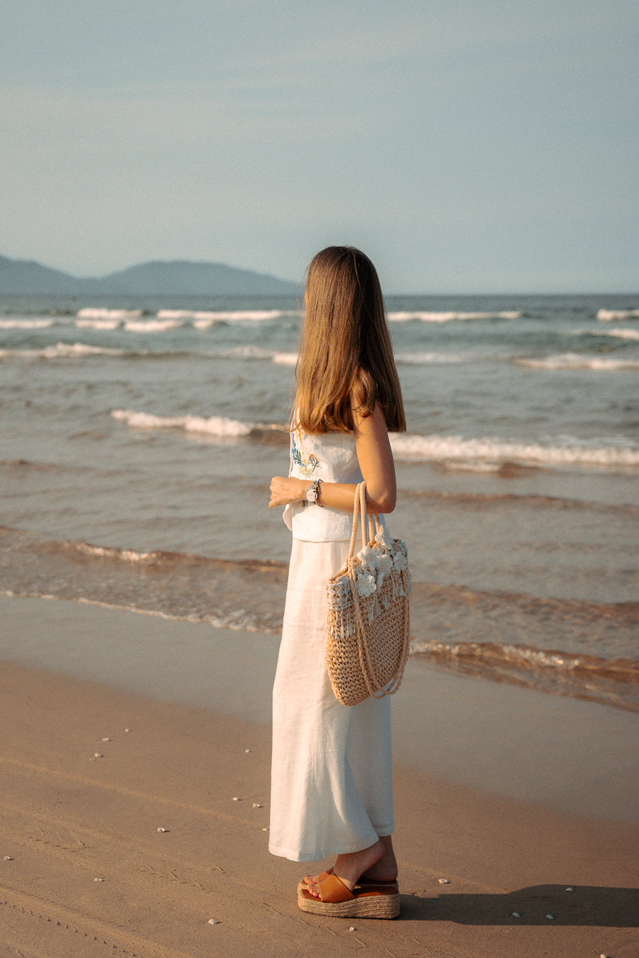 Áo vest linen thêu tay Mơ thời trang Hity