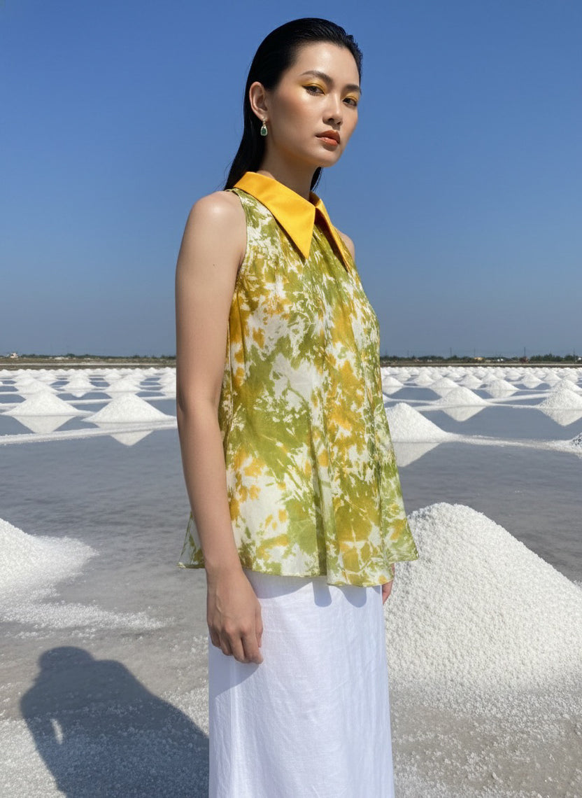 Áo Cổ Yếm Lụa Tơ Tằm Vân Kim