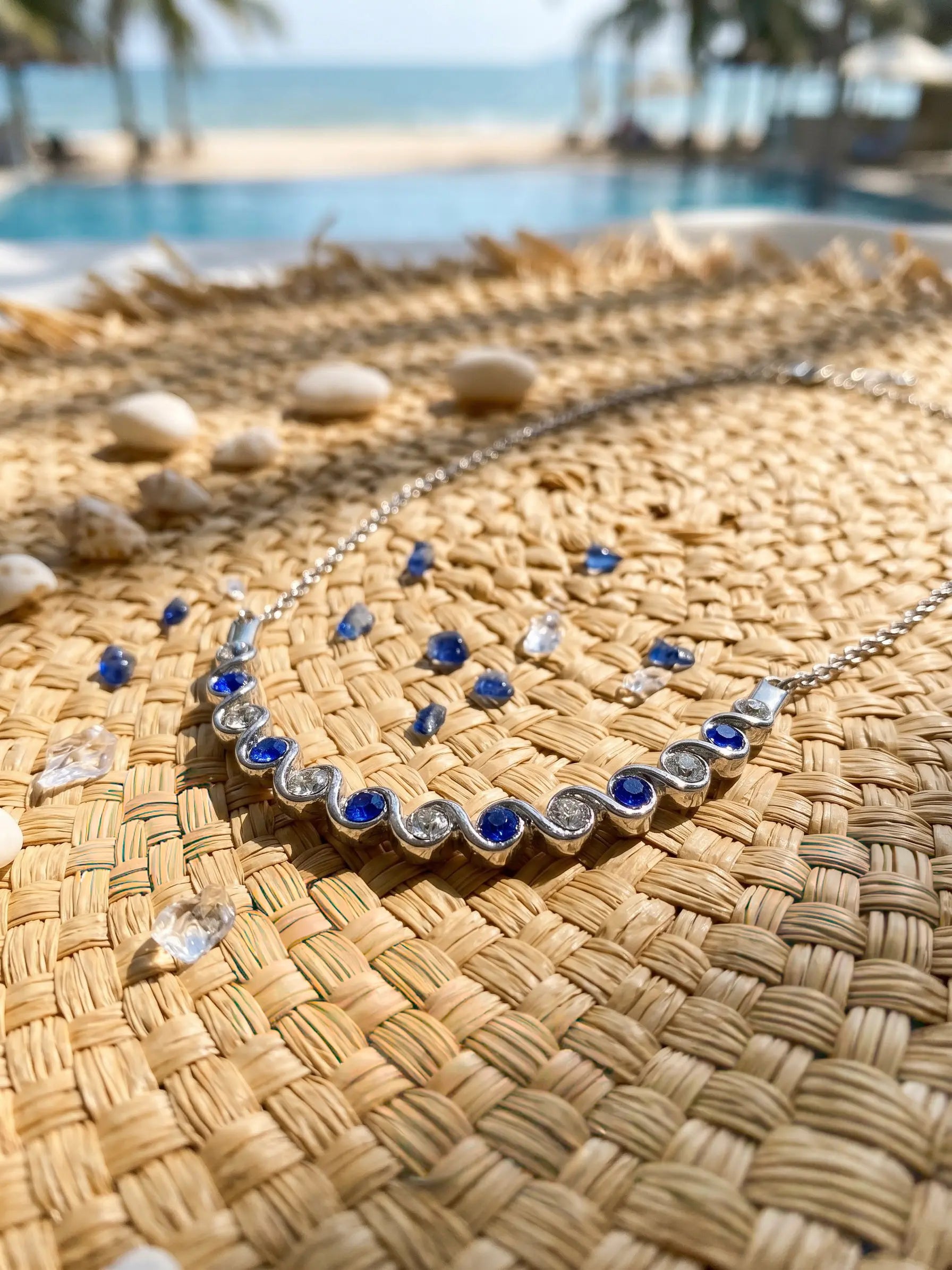 Bộ set trang sức pha lê xanh thời trang Hity