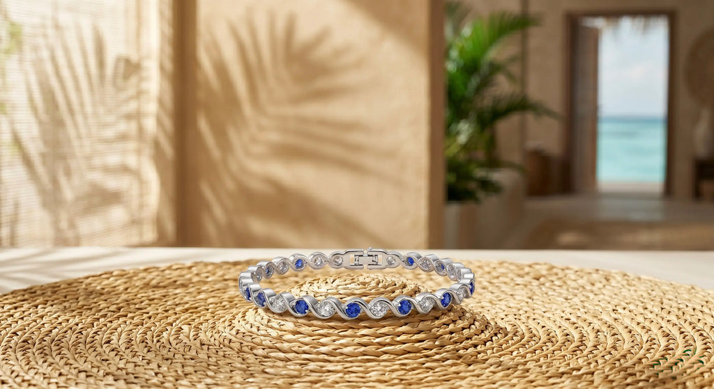 Bộ set trang sức pha lê xanh thời trang Hity