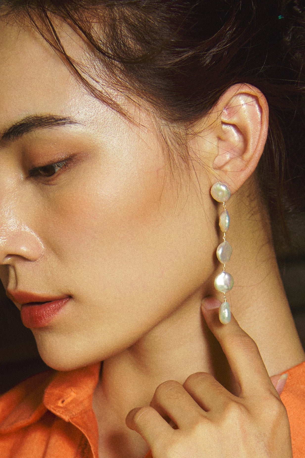 Bông Tai Dáng Suối Ngọc Trai Baroque