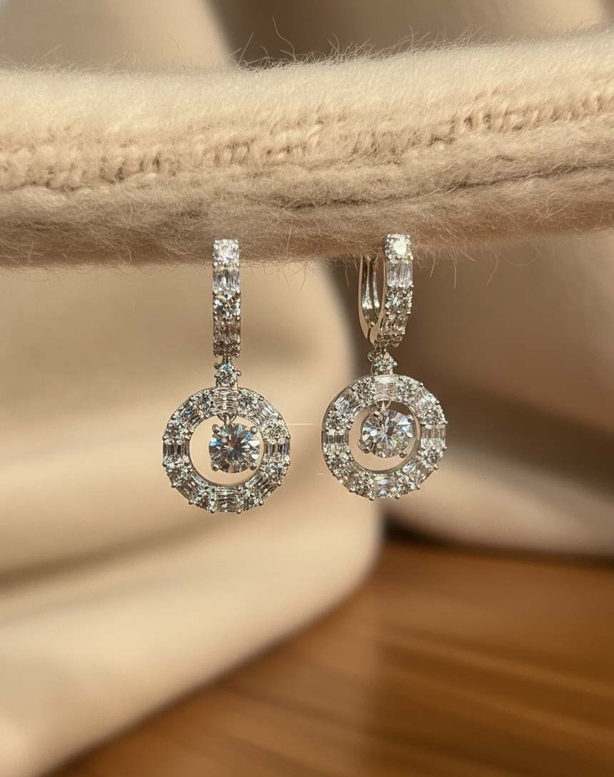 Bông tai bạc đá zirconia thời trang Hity