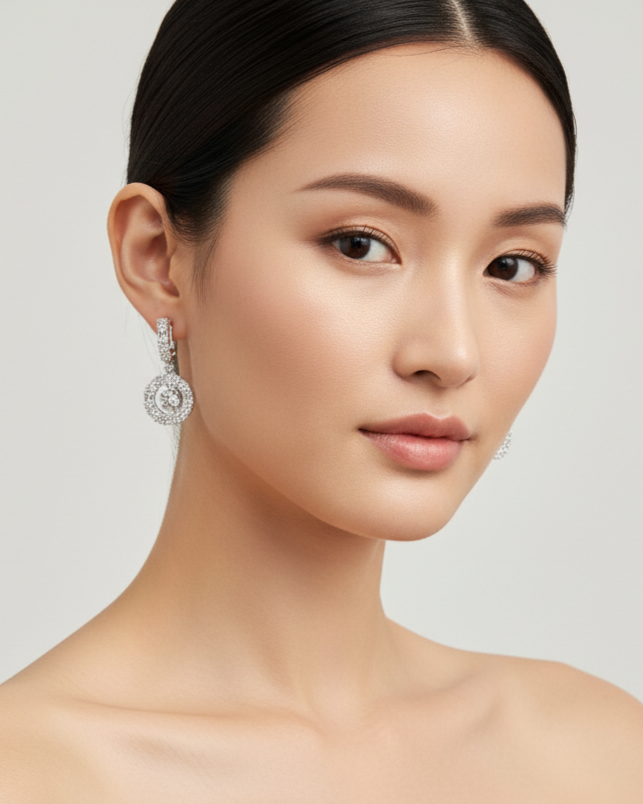 Bông tai bạc đá zirconia thời trang Hity