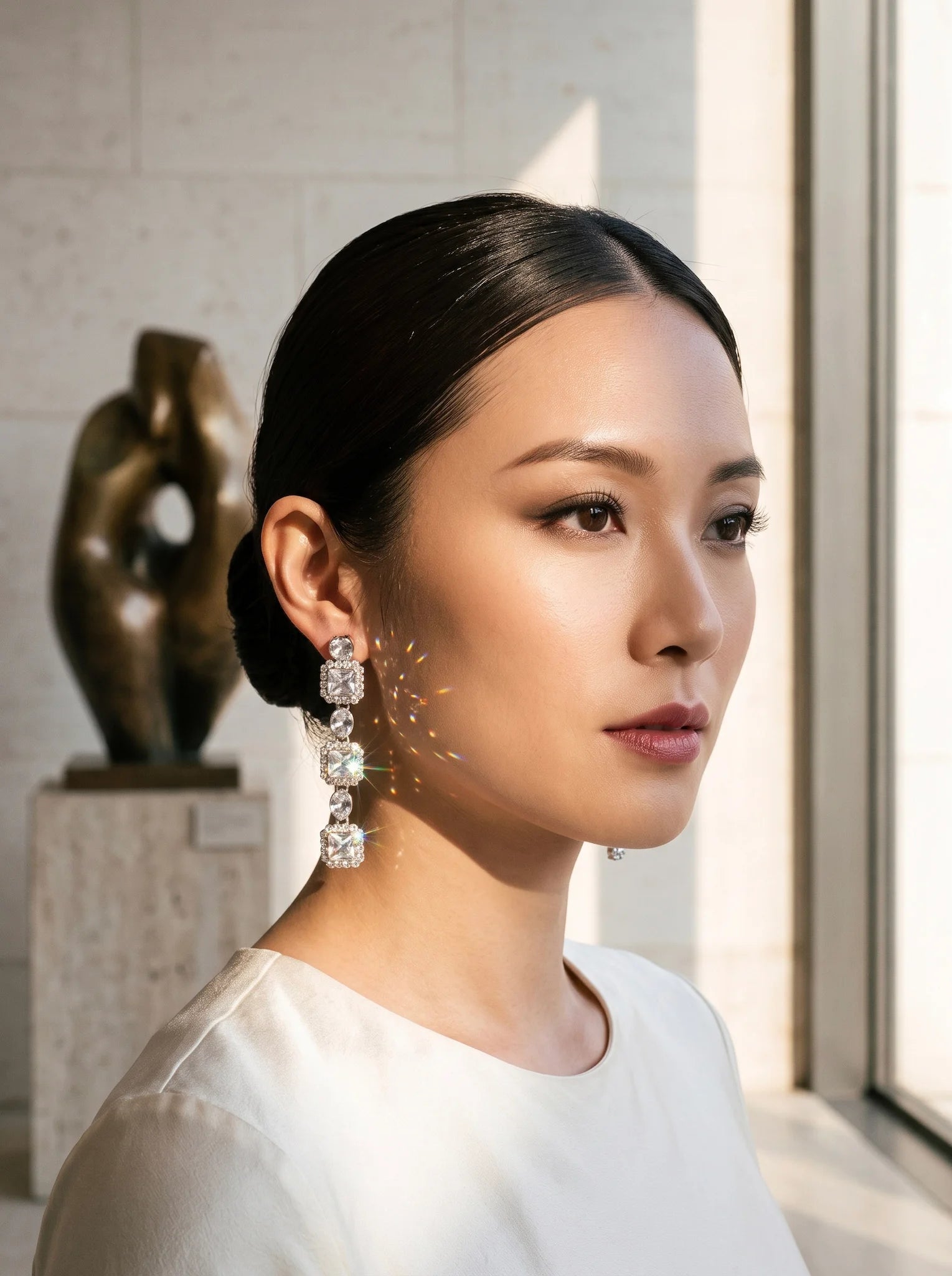 Bông tai statement phong cách baroque đi tiệc thời trang Hity