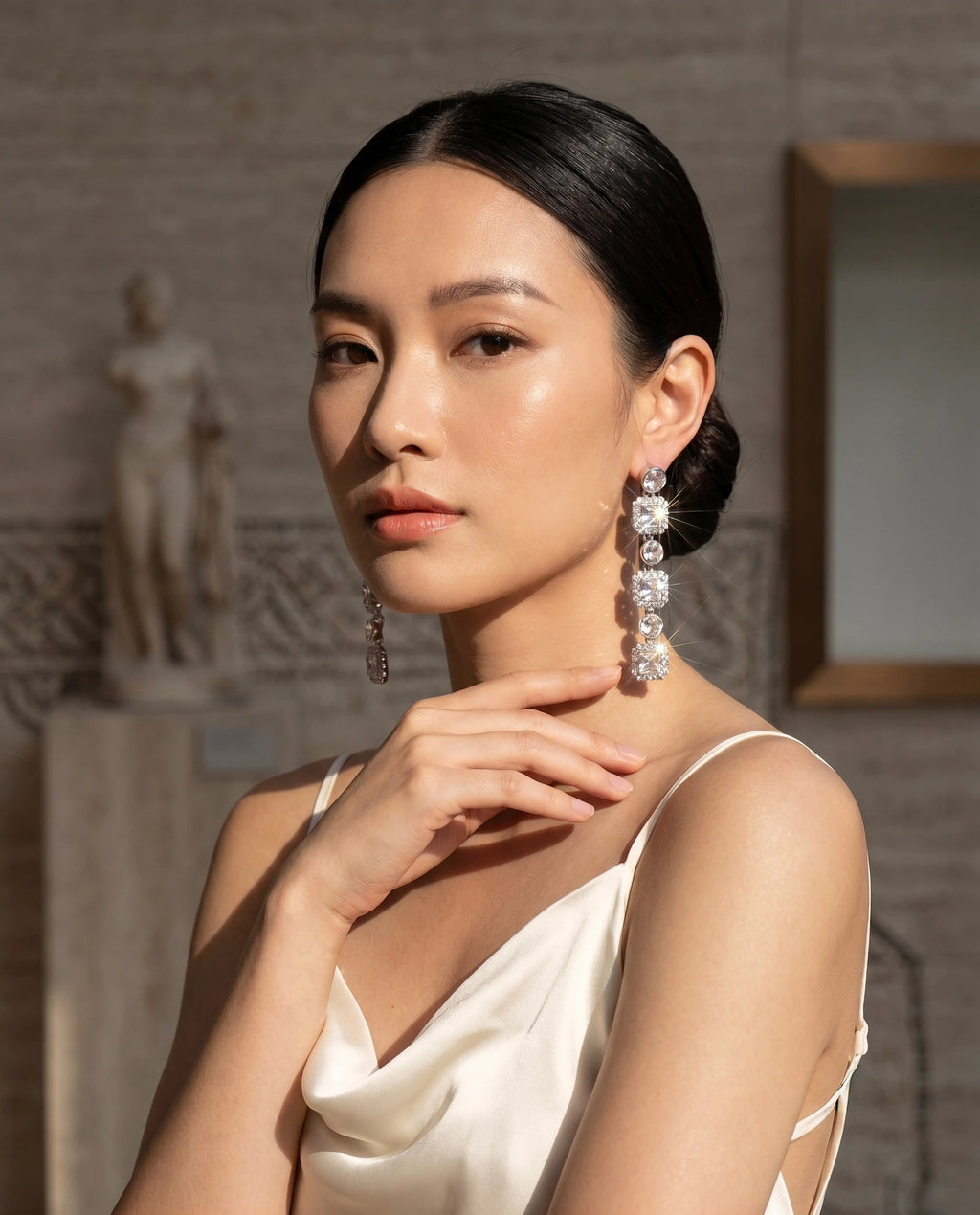 Bông tai statement phong cách baroque đi tiệc thời trang Hity