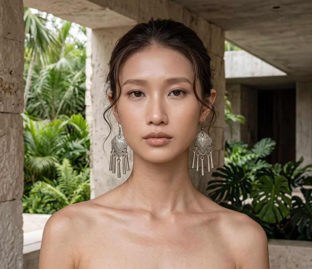 Bông tai boho tribe thép không gỉ thời trang Hity
