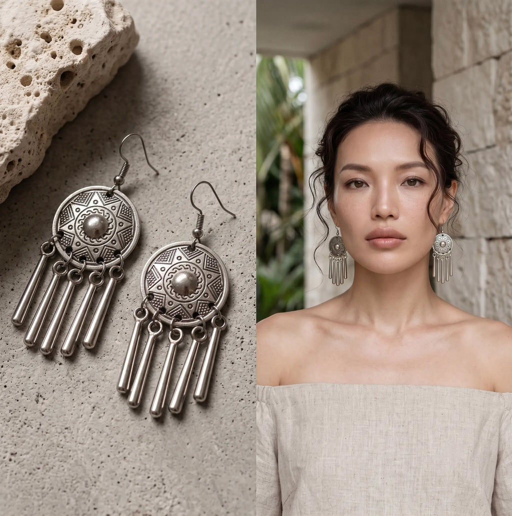 Bông tai boho thép không gỉ thời trang Hity