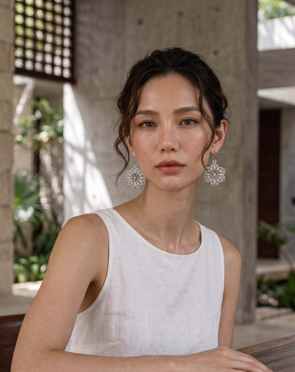 Bông tai hoa mai thép không gỉ thời trang Hity