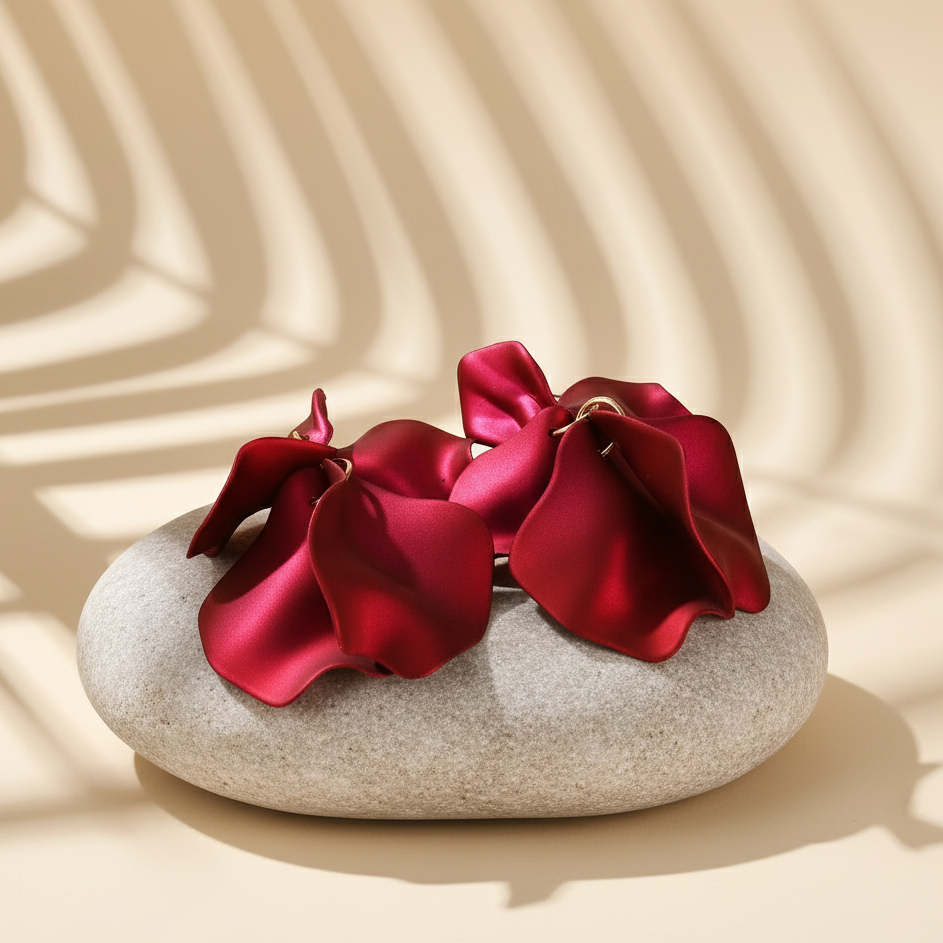 Bông tai hoa đỏ thời trang Hity