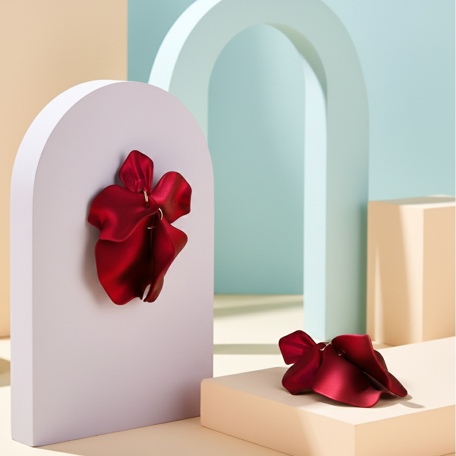 Bông tai hoa đỏ thời trang Hity