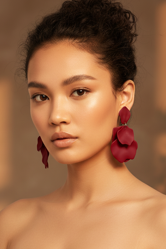 Bông tai hoa đỏ thời trang Hity