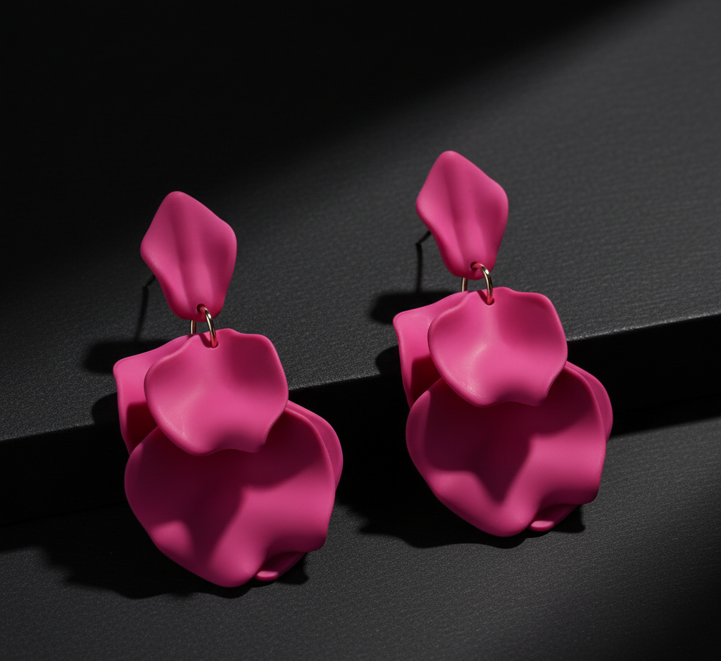 Bông tai hoa nhiệt đới hồng sen thời trang Hity