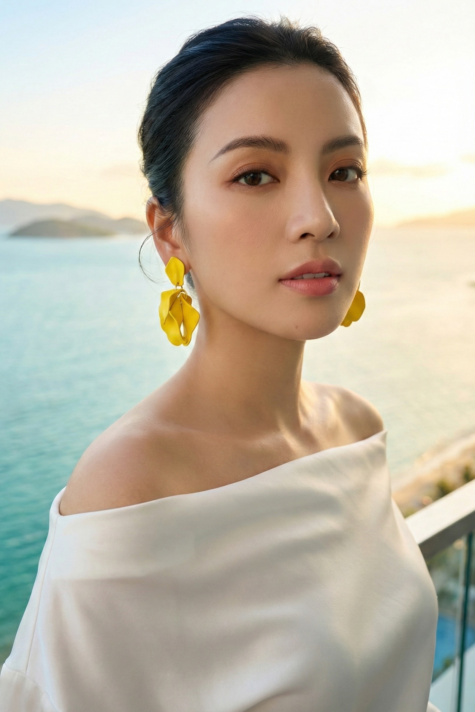 Bông tai trang sức bảng to statement thời trang Hity