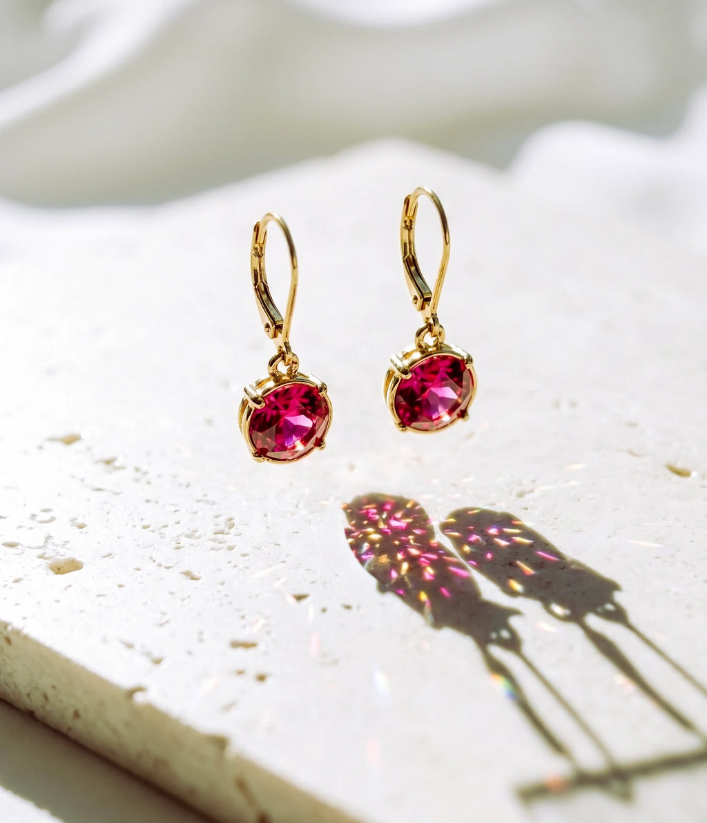 Bông tai pha lê hồng sen Swarovski thời trang Hity