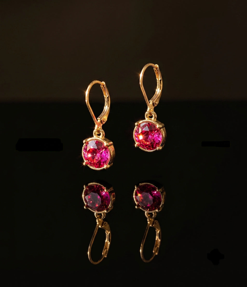 Bông tai pha lê hồng sen Swarovski thời trang Hity