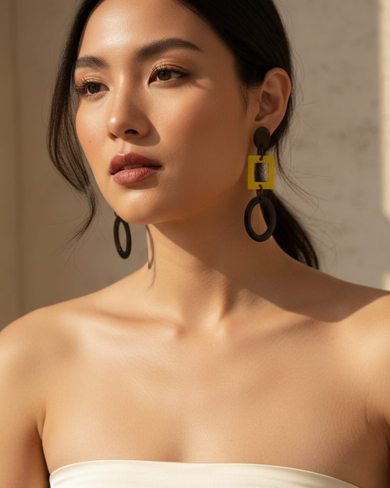 Bông tai sơn mài dáng dài thời trang Hity